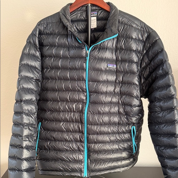 Patagonia Other - Patagonia Men's Black Down SweaterJacket with Tiffany Blue Accents